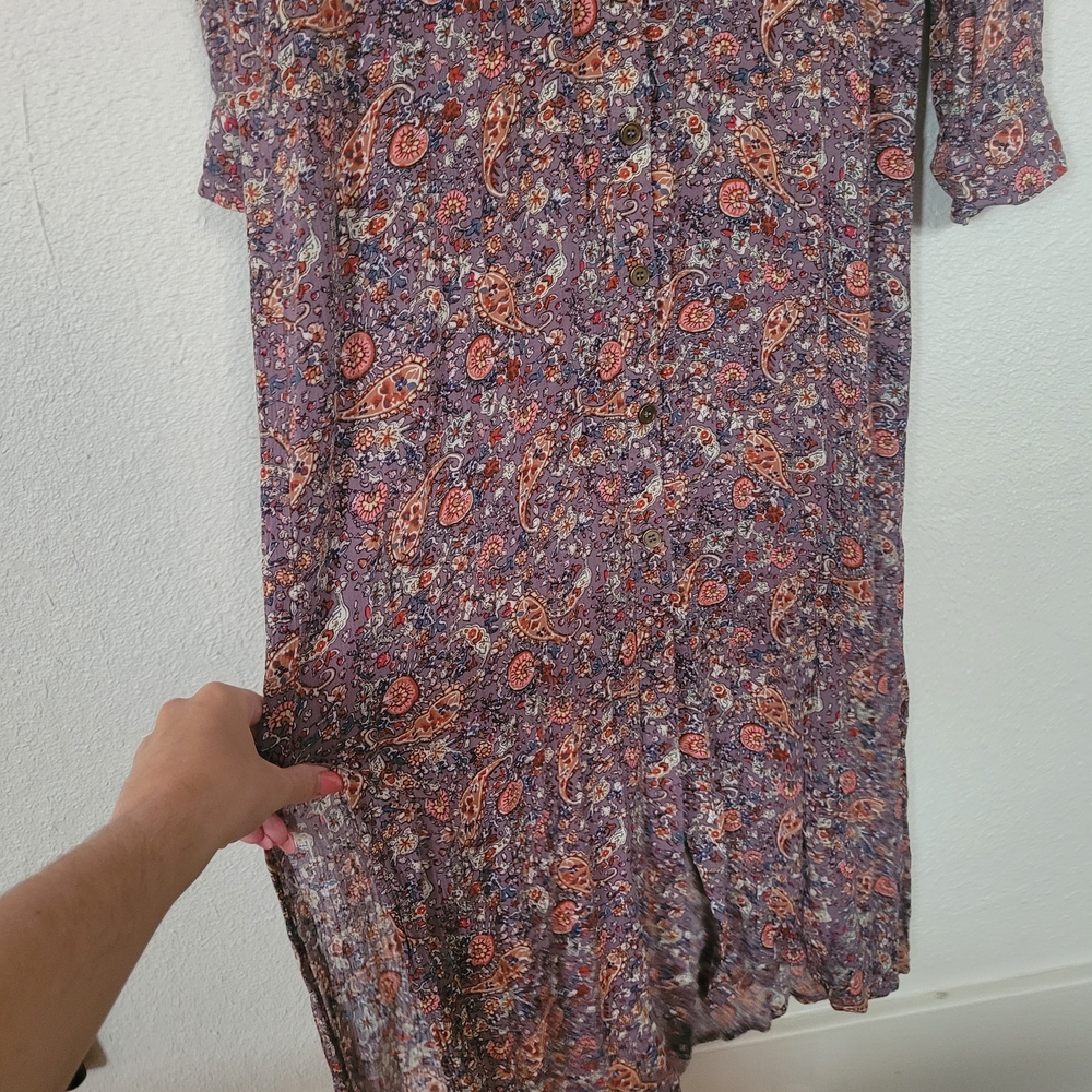 NATURAL LIFE Multicolor Floral Long Sleeve Dress - Picture 5 of 7